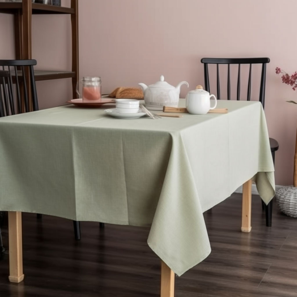 50"x75" sage green disposable linen like tablecloth