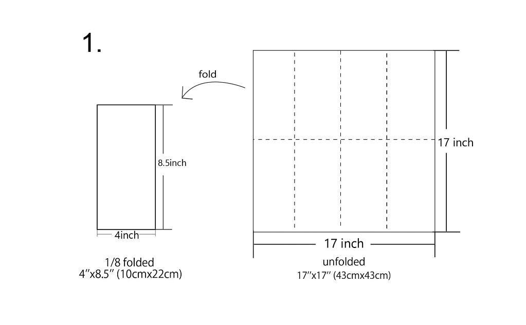 1-8 folded 17"x17" airlaid napkin