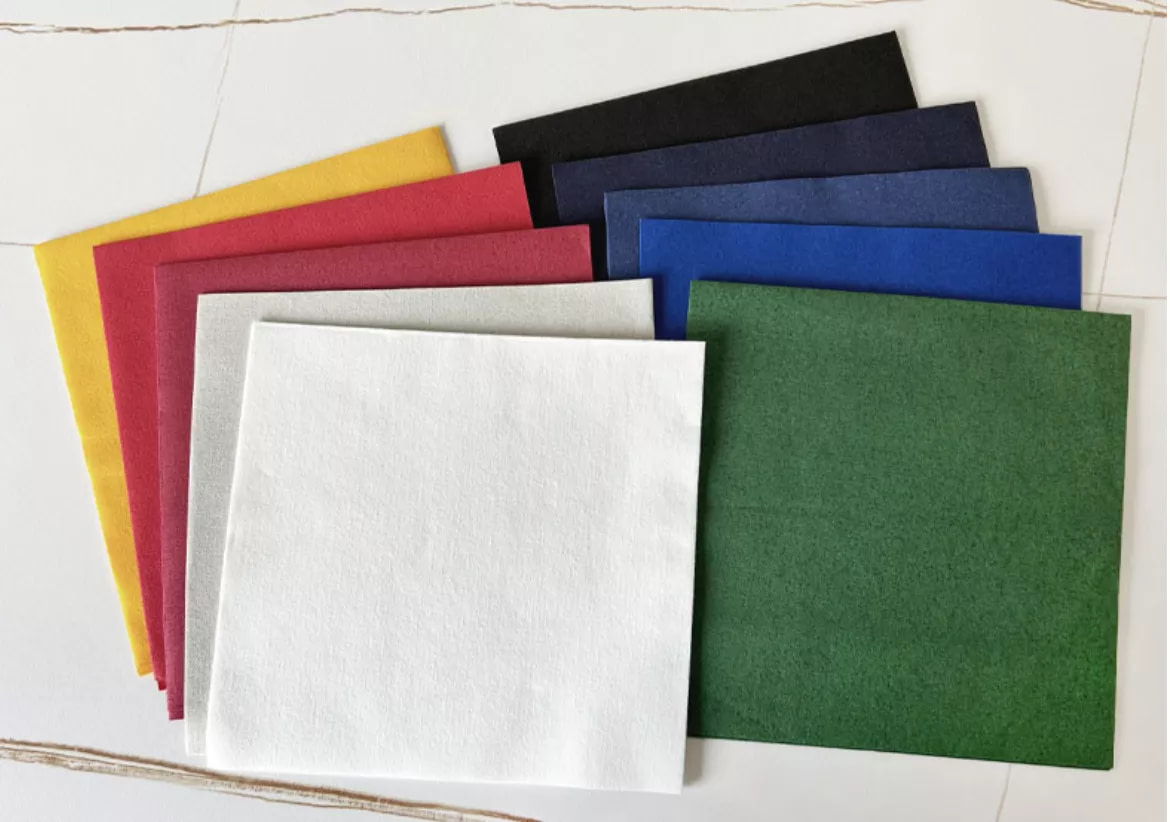 colored large linen like paper napkins