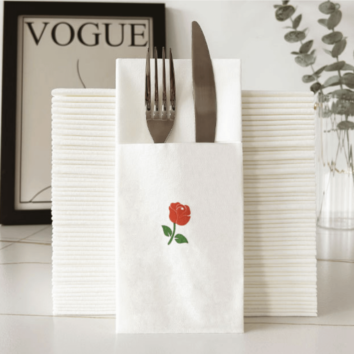40x40cm disposable printed linen dinner napkin wholesale