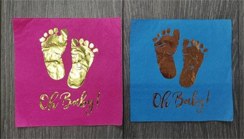 customized size and label colorful gold foil napkin for party
