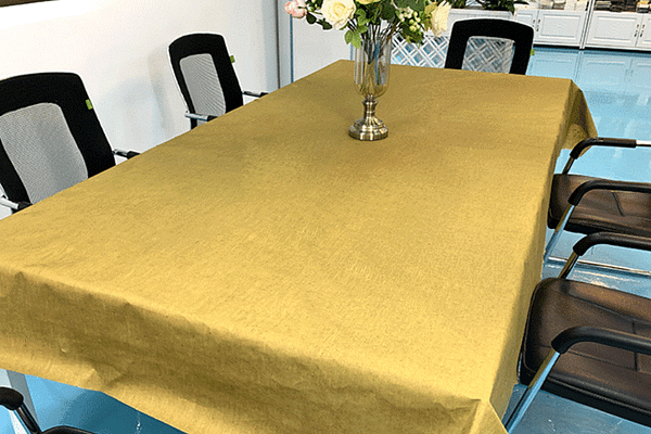 yellow airlaid tablecloth