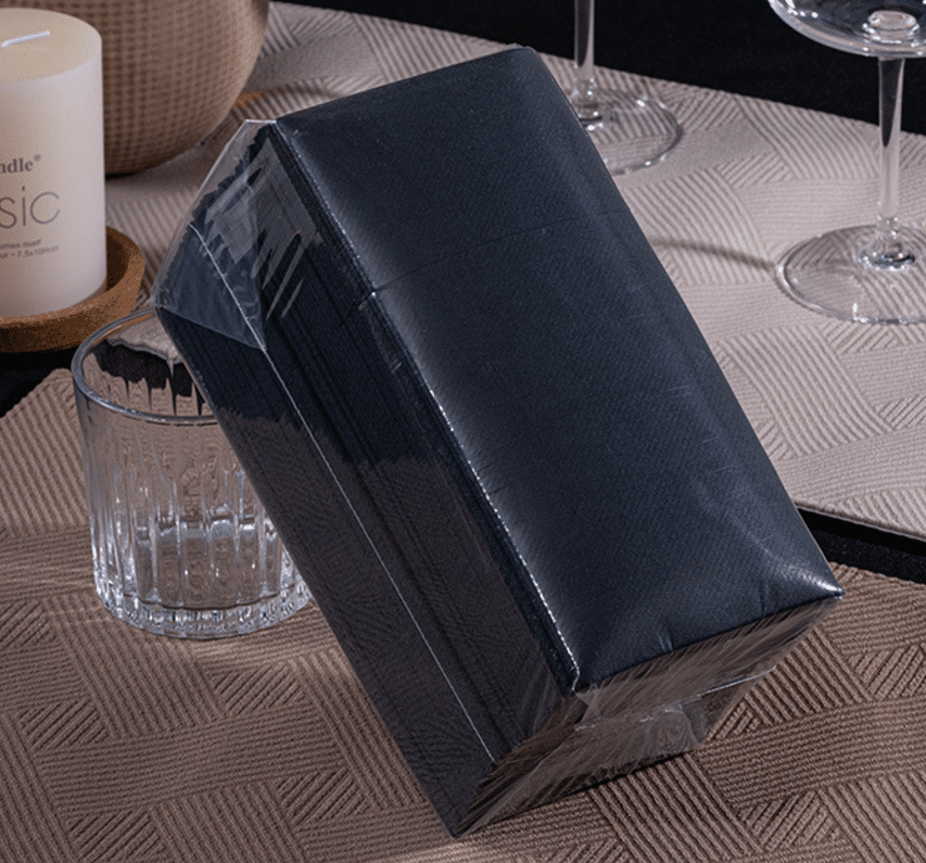 Standard Black Airlaid Napkins Package