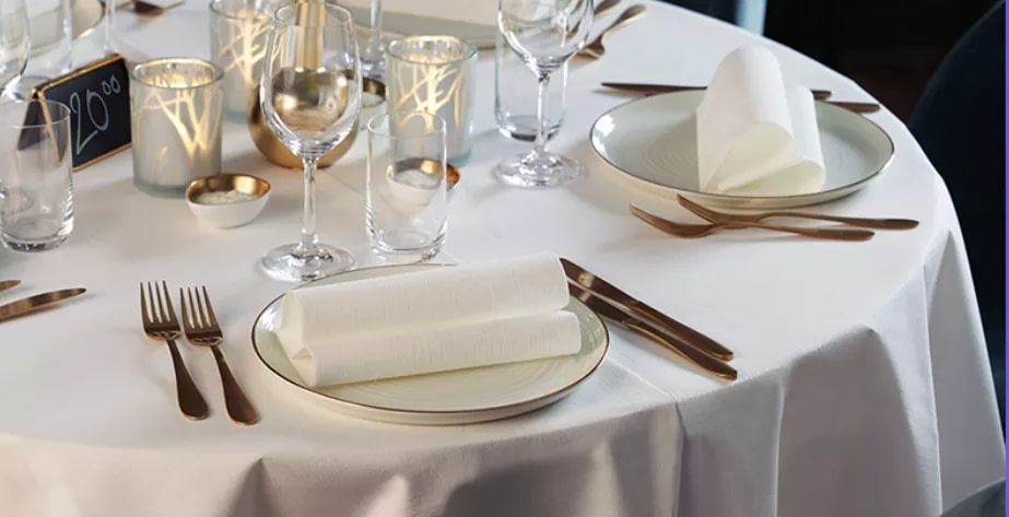 linen-like napkin on restaurant table