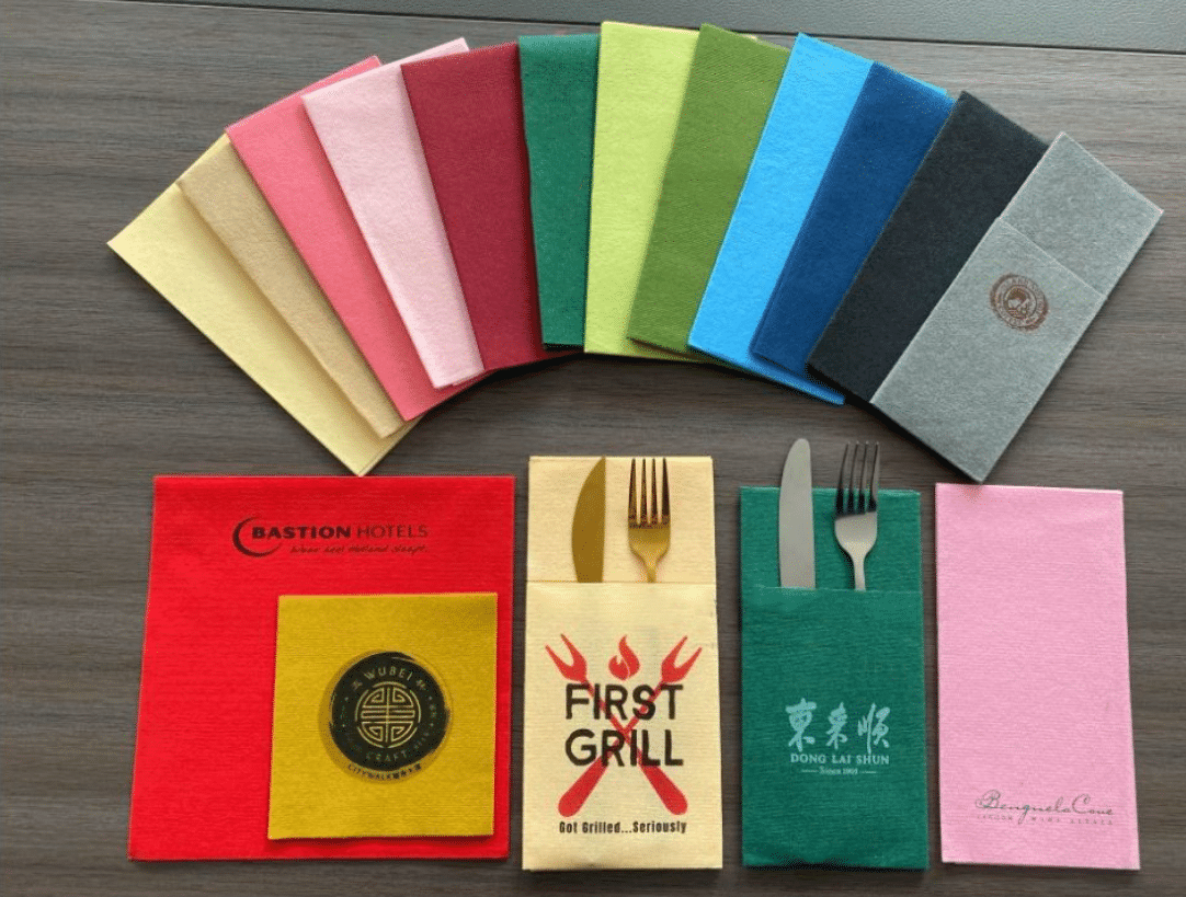 50x50cm, 1+8 folded colored-airlaid-guest-towel